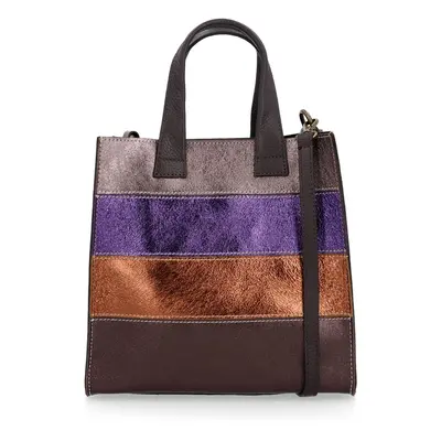 Le Corone Bags Borsa a mano in pelle laminata multicolor e tracolla