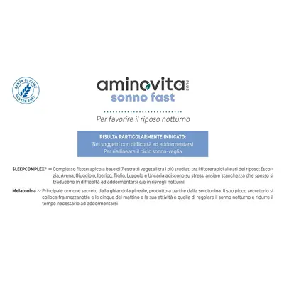 PromoPharma Aminovita Sonno Fast integratore con melatonina (30 stick)