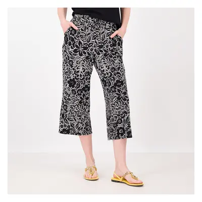 Nina Leonard Pantaloni cropped in jersey opaco fantasia