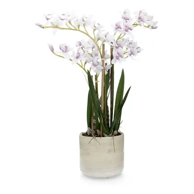 Home Reflections Vaso bianco con orchidee finte