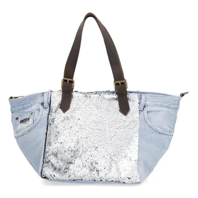 Le Corone Bags Borsa a spalla in jeans con paillettes