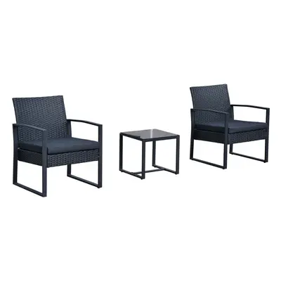 Zambetti outdoor Set arredo esterni: 2 sedie rattan + tavolino in vetro