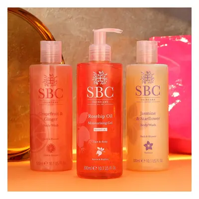 SBC 2 bagnoschiuma + gel Rosa Canina + borsetta rosa