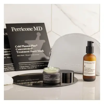 Perricone MD Kit viaggio: crema e maschere Cold Plasma, siero e borsa