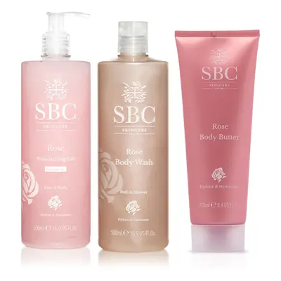 SBC 3 prodotti linea Rose bagnoschiuma, crema corpo, idratante