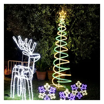 Dmail Albero di Natale a spirale con stella e illuminazione