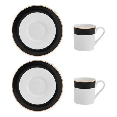 Mikasa Set 2 tazzine caffè + piattino Luxe Deco in porcellana