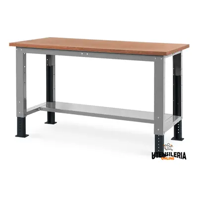 Banco da lavoro Fami regolabile con piano in legno 1500x750x740/1110mm