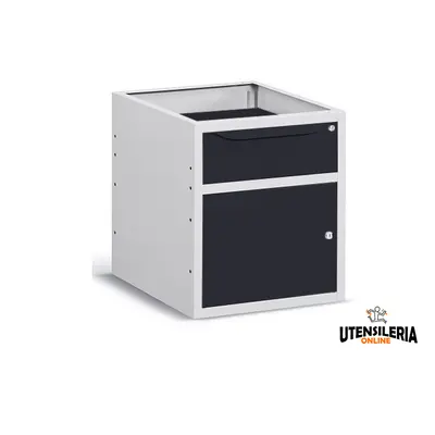 Cassettiera per banco lavoro Fami 500x607x570mm cassetto e armadietto, portata 50 Kg