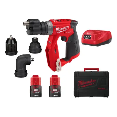 Trapano avvitatore Milwaukee M12 Fuel FDDX con 4 mandrini intercambiabili