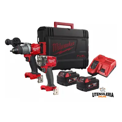 Trapano avvitatore M18 FPD2 + Avvitatore impulsi M18 FIW2F12 in Kit 18V