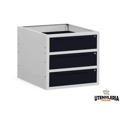 Cassettiera per banco lavoro Fami 630x607x570mm 3 cassetti, portata 75 Kg