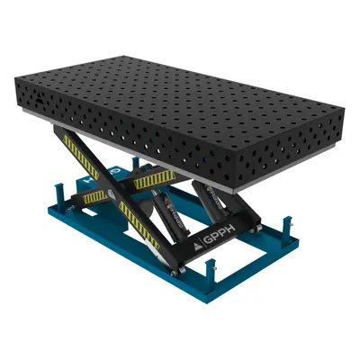 Banco per saldatura SteelMax idraulico GPPH 2x1mt spessore 15mm, fori 28mm