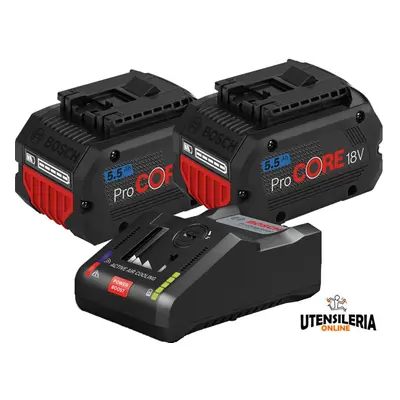 Set ricarica Bosch 2x batterie ProCORE 18V 8Ah + caricabatteria GAL 18V-160 C