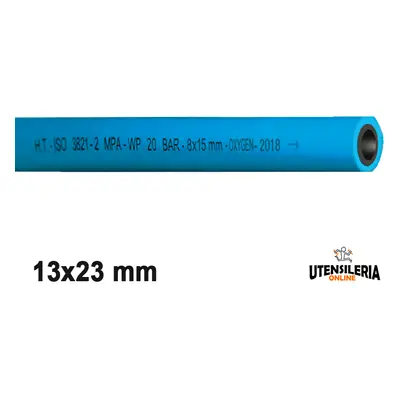 Tubo gomma SALDO/OS/20BL/ISO3821 ossigeno per saldatura 13x23mm (100mt)