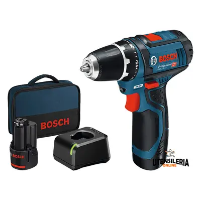 Avvitatore Bosch GSB 12V-15 con percussione in Kit con 2 batterie 2Ah