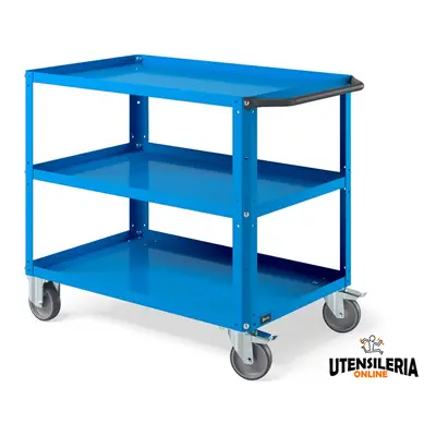 Carrello a tre ripiani Clever Large Fami ruote sintetiche antistatiche portata 300kg