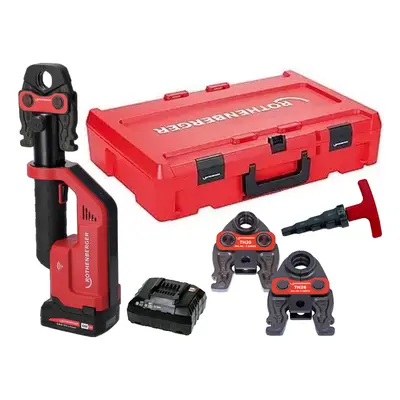 Rothenberger pressatrice Romax Compact III con batteria, caricabatterie, 3 ganasce TH e calibrat