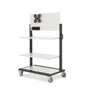 Carrello componibile Fami Bin Cart 1005 con pannello forato e mensole, 1067x668x1677mm