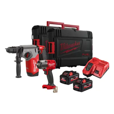 Kit Milwaukee 18V Avvitatore FMTIW2F12 + Tassellatore FHX con 2 batterie e valigette