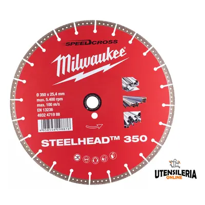 Disco diamantato Milwaukee Steelhead 350mm per acciaio e acciaio inossidabile