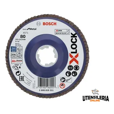 Dischi lamellari X-LOCK Bosch per metallo X571 ��125mm piano G80 (10pz)