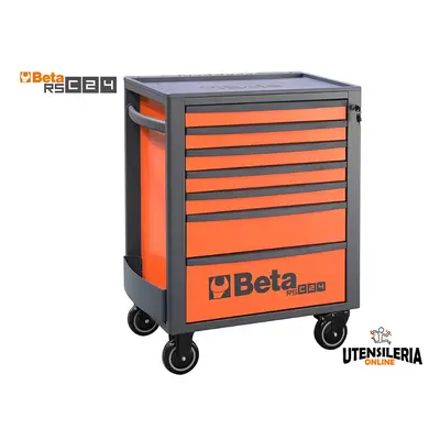 Beta carrello porta attrezzi RSC24 7 cassetti, piano in ABS rinforzato e fori per cacciaviti