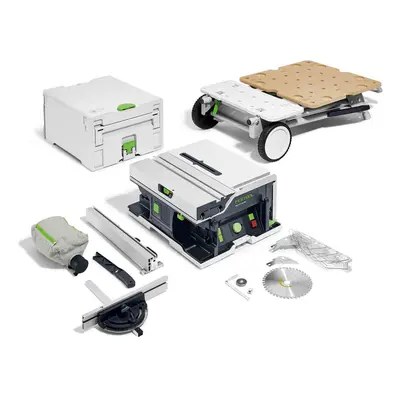 Sega circolare da banco Festool CSC SYS 50 EBI-Basic-Set a batteria con carrello