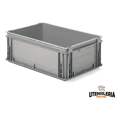 Cassetta in plastica Fami Euro Box 600x400x220mm con maniglie chiuse e fondo liscio