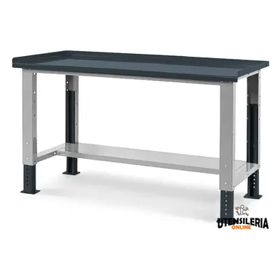 Banco da lavoro Fami regolabile con piano in acciaio 1507x705x740/1110mm