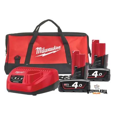 Energy Kit Milwaukee M12 NRG-402 12V 2 batterie 4Ah + caricabatterie