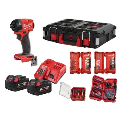 Avvitatore ad impulsi Milwaukee M18 Fuel FID3 con 2 batterie, valigetta e 95 accessori