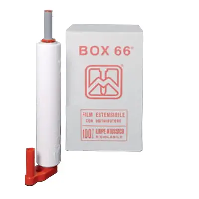 Film estensibile per imballaggio Barbero Box 66 bianco coprente con distributore (6pz)