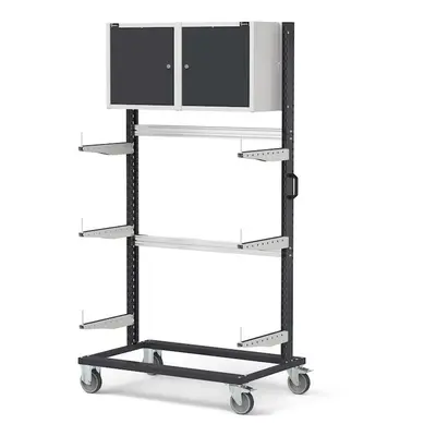 Carrello rastrelliera Fami Bin Cart 1013 con pannello forato e pensili, 1067x668x1965mm