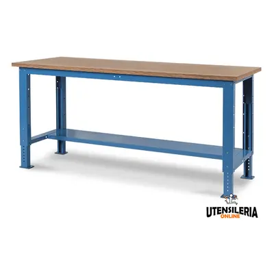 Banco da lavoro Fami regolabile con piano in legno 2000x750x730/1105mm