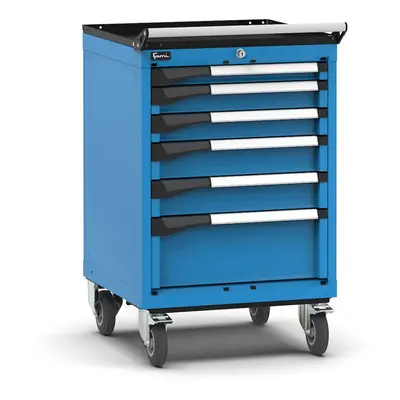 Carrello portautensili Fami Master con 6 cassetti per materiali voluminosi blu, 561x573x922mm