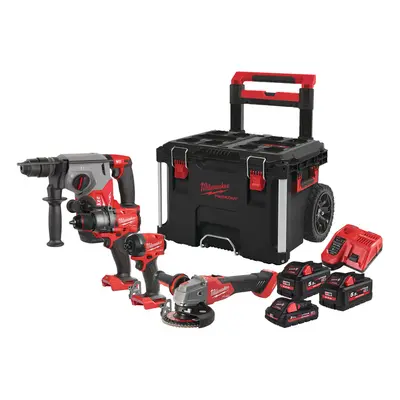 Kit Milwaukee 18V Trapano FPD3 + Avvitatore FID3 + Tassellatore FHX + Smerigliatrice ONEFSA