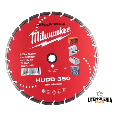 Disco diamantato Milwaukee HUDD 350mm per materiali duri e medio-duri