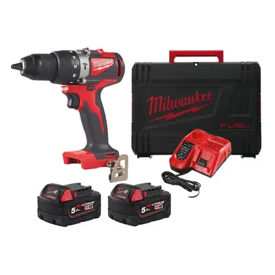 Trapano con percussione Milwaukee M18 BLPD2 con 2 batterie, caricabatterie e valigetta