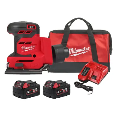 Levigatrice quadrata a batteria Milwaukee M18 BQSS 113x104mm in Kit