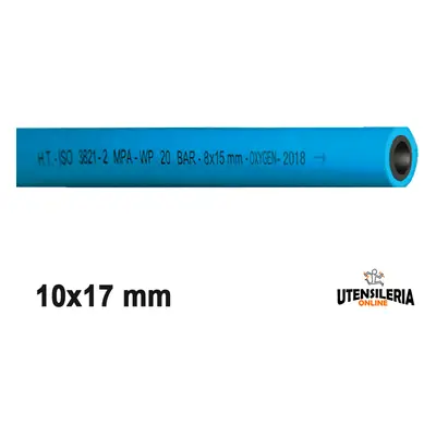 Tubo gomma SALDO/OS/20BL/ISO3821 ossigeno per saldatura 10x17mm (100mt)