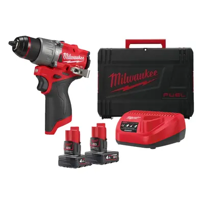 Trapano con percussione Milwaukee M12 Fuel FPD2 con 2 batterie, caricabatterie e valigetta