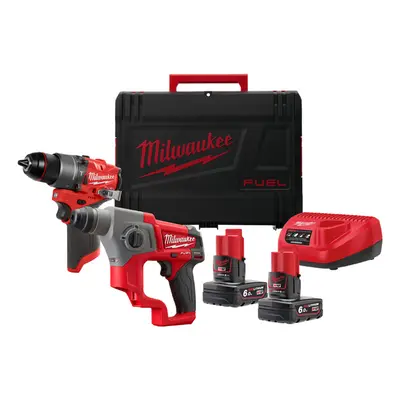 Kit Milwaukee 12V Trapano FPD2 + Tassellatore CH con 2 batterie e caricabatterie