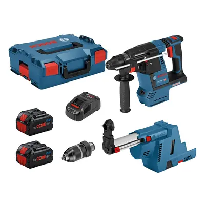 Bosch martello perforatore GBH 18V-26 F con aspiratore GDE 18V-16, 2 batterie 5.5Ah e valigetta