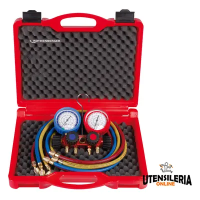 Rothenberger gruppo manometri 4 vie con rubinetto per gas R410A, R32