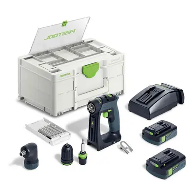 Trapano avvitatore Festool CXS 18 C 3,0-Set con batterie, accessori e valigetta portainserti