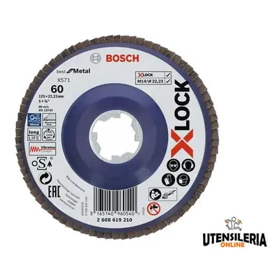 Dischi lamellari X-LOCK Bosch per metallo X571 ��125mm piano G60 (10pz)