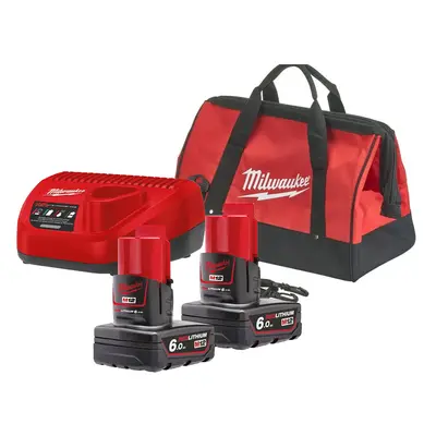 Energy Pack Milwaukee con 2 batterie M12 6.0 Ah e caricabatterie