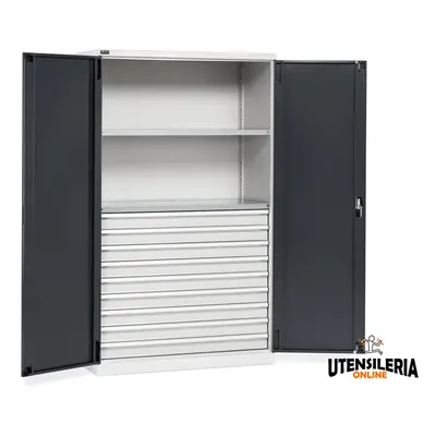 Armadio ante battenti Fami Perfom 1193x555x2000mm con 2 ripiani e 7 cassetti, portata 800 Kg