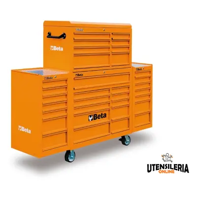 Cassettiera mobile per officina Beta C38C con 33 cassetti, portata 1200 Kg